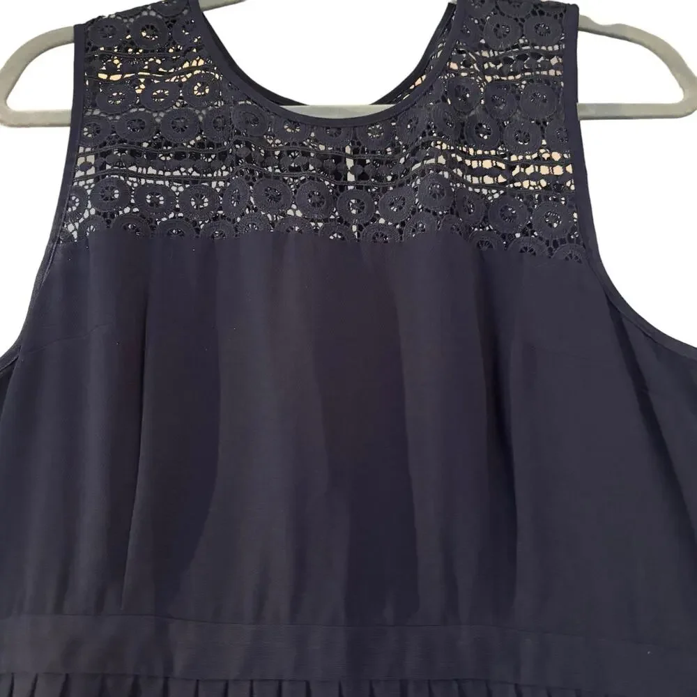 Fervour Sleeveless Pleated Dress Woman’s Sz L A-line Full Skirt ModCloth Flowy